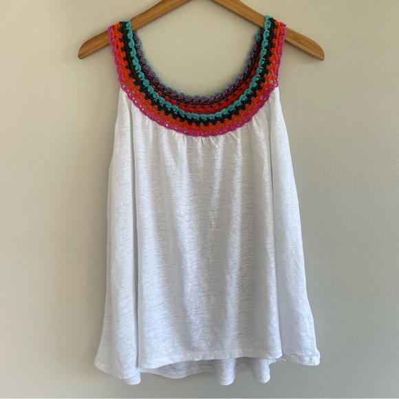 Boden Tops - Boden Women's Crochet Trim Linen Top Size 14